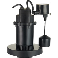 Pompe de puisard submersible thermoplastique, 2560 gal./h, 115 V, 4,6 A, 1/3 CV OCP Construction Supplies