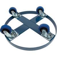 Chariot pour baril, Acier, Capacit&eacute;e 1400 lb, Diam&egrave;tre 24", Roue en &eacute;lastique bleu OCP Construction Supplies