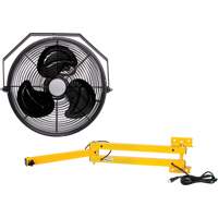 Trousse de ventilateur pour poste de travail industriel avec bras double verrouillable, Industriel, 3 vitesses, Diam&egrave;tre de 12" OCP Construction Supplies