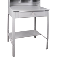 Open Floor Style Shop Desk, 34-1/2" W x 30" D x 53" H, Grey OCP Construction Supplies
