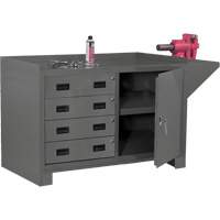 Post de travail fixe, Acier Surface, 60-1/8" la x 24-1/4" p x 36-1/4" h OCP Construction Supplies