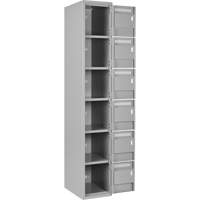 Petits casiers Clean Line, 6 niveaux, Bloc de 3, 36" x 18" x 72", Acier, Gris, Rivet (assembl&eacute;) OCP Construction Supplies