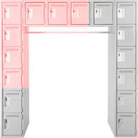Arche de casiers &eacute;conomiques assembl&eacute;s Clean Line, 16 niveaux, Bloc de 3, 18" x 72" x 12", Acier OCP Construction Supplies