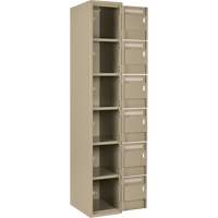 Clean Line Lockerette, 6 -tier, Bank of 4, 48" x 18" x 72", Steel, Beige, Rivet (Assembled) OCP Construction Supplies