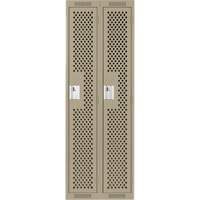 Clean Line Lockers, Bank of 2, 24" x 15" x 72", Steel, Beige, Rivet (Assembled), Perforated OCP Construction Supplies