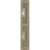 Casiers Clean Line, 2 niveaux, 12" x 15" x 72", Acier, Beige, Rivet (assembl&eacute;), Perfor&eacute; OCP Construction Supplies