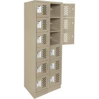 Assembled Lockerettes Clean Line Perforated Economy Lockers, 6 -tier, Bank of 2, 18" x 72" x 12", Steel OCP Construction Supplies