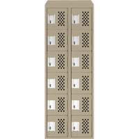 Assembled Lockerettes Clean Line Perforated Economy Lockers, 6 -tier, Bank of 2, 18" x 72" x 12", Steel OCP Construction Supplies