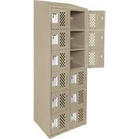 Assembled Lockerettes Clean Line Perforated Economy Lockers, 6 -tier, Bank of 2, 18" x 72" x 12", Steel OCP Construction Supplies