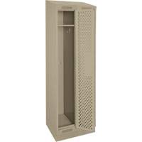 Clean Line Lockers, Bank of 2, 24" x 12" x 82", Steel, Beige, Rivet (Assembled), Perforated OCP Construction Supplies