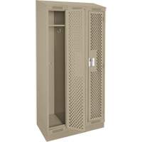 Casiers Clean Line, Bloc de 3, 36" x 12" x 82", Acier, Beige, Rivet (assembl&eacute;), Perfor&eacute; OCP Construction Supplies