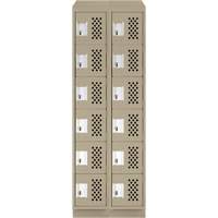Assembled Lockerettes Clean Line Perforated Economy Lockers, 6 -tier, Bank of 2, 18" x 72" x 12", Steel OCP Construction Supplies