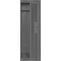Clean Line Lockers, Bank of 2, 24" x 15" x 72", Steel, Charcoal, Rivet (Assembled), Perforated OCP Construction Supplies