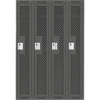 Casiers Clean Line, Bloc de 4, 48" x 15" x 72", Acier, Charbon, Rivet (assembl&eacute;), Perfor&eacute; OCP Construction Supplies