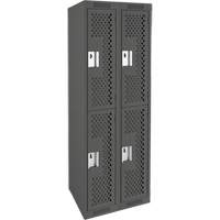 Casiers Clean Line, 2 niveaux, Bloc de 2, 24" x 15" x 72", Acier, Charbon, Rivet (assembl&eacute;), Perfor&eacute; OCP Construction Supplies