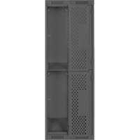 Casiers Clean Line, 2 niveaux, Bloc de 2, 24" x 15" x 72", Acier, Charbon, Rivet (assembl&eacute;), Perfor&eacute; OCP Construction Supplies