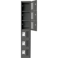 Clean-Line Perforated Lockerette, 6 -tier, 12" x 72" x 12", Steel OCP Construction Supplies