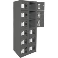 Clean-Line Perforated Lockerette, 6 -tier, Bank of 2, 12" x 72" x 12", Steel OCP Construction Supplies