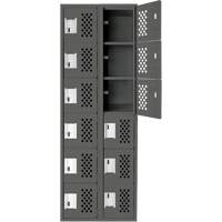 Clean-Line Perforated Lockerette, 6 -tier, Bank of 2, 12" x 72" x 12", Steel OCP Construction Supplies