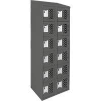 Petits casiers &eacute;conomiques assembl&eacute;s et perfor&eacute;s Clean Line, 6 niveaux, Bloc de 2, 18" x 72" x 12", Acier OCP Construction Supplies