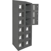 Petits casiers &eacute;conomiques assembl&eacute;s et perfor&eacute;s Clean Line, 6 niveaux, Bloc de 2, 18" x 72" x 12", Acier OCP Construction Supplies