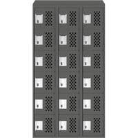 Assembled Lockerettes Clean Line Perforated Economy Lockers, 6 -tier, Bank of 3, 18" x 72" x 12", Steel OCP Construction Supplies