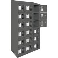 Assembled Lockerettes Clean Line Perforated Economy Lockers, 6 -tier, Bank of 3, 18" x 72" x 12", Steel OCP Construction Supplies