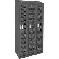 Casiers Clean Line, Bloc de 3, 36" x 12" x 82", Acier, Charbon, Rivet (assembl&eacute;), Perfor&eacute; OCP Construction Supplies