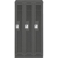 Casiers Clean Line, Bloc de 3, 36" x 12" x 82", Acier, Charbon, Rivet (assembl&eacute;), Perfor&eacute; OCP Construction Supplies