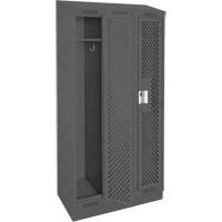 Casiers Clean Line, Bloc de 3, 36" x 12" x 82", Acier, Charbon, Rivet (assembl&eacute;), Perfor&eacute; OCP Construction Supplies