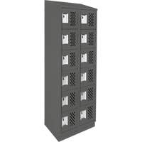 Assembled Lockerettes Clean Line Perforated Economy Lockers, 6 -tier, Bank of 2, 18" x 72" x 12", Steel OCP Construction Supplies
