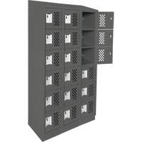 Assembled Lockerettes Clean Line Perforated Economy Lockers, 6 -tier, Bank of 3, 18" x 72" x 12", Steel OCP Construction Supplies