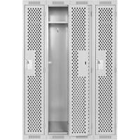 Casiers Clean Line, Bloc de 4, 48" x 15" x 72", Acier, Gris, Rivet (assembl&eacute;), Perfor&eacute; OCP Construction Supplies
