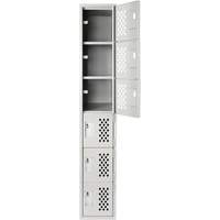 Clean-Line Perforated Lockerette, 6 -tier, 12" x 72" x 12", Steel OCP Construction Supplies