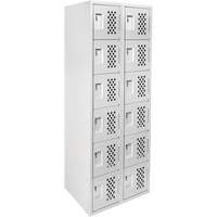Petit casier perfor&eacute; Clean-Line, 6 niveaux, Bloc de 2, 12" x 72" x 12", Acier OCP Construction Supplies