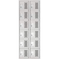 Petit casier perfor&eacute; Clean-Line, 6 niveaux, Bloc de 2, 12" x 72" x 12", Acier OCP Construction Supplies