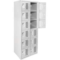 Petit casier perfor&eacute; Clean-Line, 6 niveaux, Bloc de 2, 12" x 72" x 12", Acier OCP Construction Supplies
