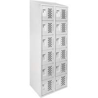 Petits casiers &eacute;conomiques assembl&eacute;s et perfor&eacute;s Clean Line, 6 niveaux, Bloc de 2, 18" x 72" x 12", Acier OCP Construction Supplies