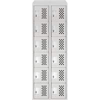Petits casiers &eacute;conomiques assembl&eacute;s et perfor&eacute;s Clean Line, 6 niveaux, Bloc de 2, 18" x 72" x 12", Acier OCP Construction Supplies