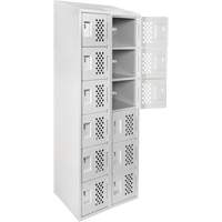 Petits casiers &eacute;conomiques assembl&eacute;s et perfor&eacute;s Clean Line, 6 niveaux, Bloc de 2, 18" x 72" x 12", Acier OCP Construction Supplies