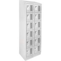 Assembled Lockerettes Clean Line Perforated Economy Lockers, 6 -tier, Bank of 2, 18" x 72" x 12", Steel OCP Construction Supplies