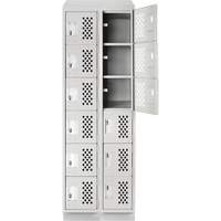 Assembled Lockerettes Clean Line Perforated Economy Lockers, 6 -tier, Bank of 2, 18" x 72" x 12", Steel OCP Construction Supplies