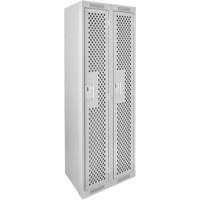 Casiers Clean Line, 2 niveaux, 12" x 12" x 72", Acier, Gris, Rivet (assembl&eacute;), Perfor&eacute; OCP Construction Supplies