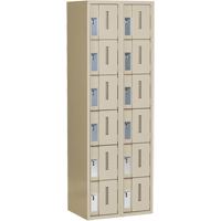 Concorde Heavy-Duty Lockers, 6 -tier, Bank of 2, 24" x 18" x 72", Steel, Beige, Welded (Assembled) OCP Construction Supplies