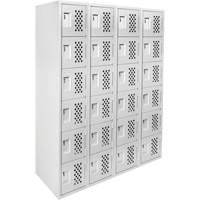 Petits casiers Clean Line, 6 niveaux, Bloc de 4, 18" x 72" x 12", Acier OCP Construction Supplies