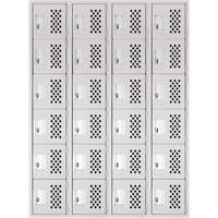 Petits casiers Clean Line, 6 niveaux, Bloc de 4, 18" x 72" x 12", Acier OCP Construction Supplies