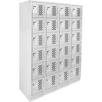 Casiers &eacute;conomiques perfor&eacute;s et assembl&eacute;s Clean Line, 6 niveaux, Bloc de 4, 18" x 72" x 12", Acier OCP Construction Supplies