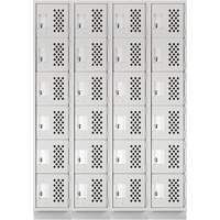 Casiers &eacute;conomiques perfor&eacute;s et assembl&eacute;s Clean Line, 6 niveaux, Bloc de 4, 18" x 72" x 12", Acier OCP Construction Supplies
