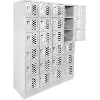 Casiers &eacute;conomiques perfor&eacute;s et assembl&eacute;s Clean Line, 6 niveaux, Bloc de 4, 18" x 72" x 12", Acier OCP Construction Supplies