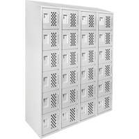 Casiers &eacute;conomiques perfor&eacute;s et assembl&eacute;s Clean Line, 6 niveaux, Bloc de 4, 18" x 72" x 12", Acier OCP Construction Supplies